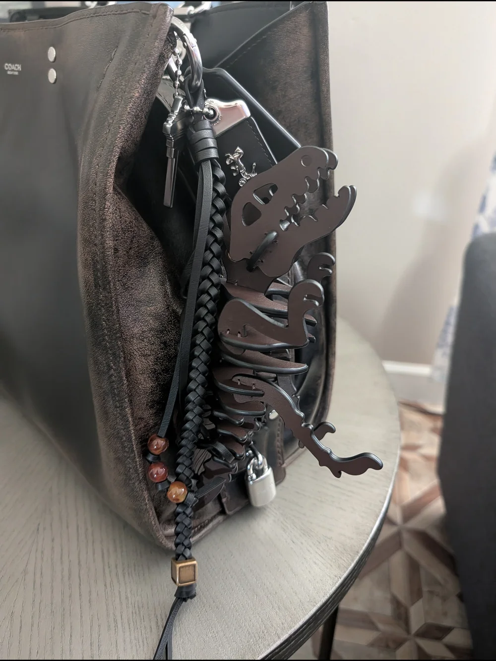 COACH Rogue Bag 40 In Loved Leather With Charms